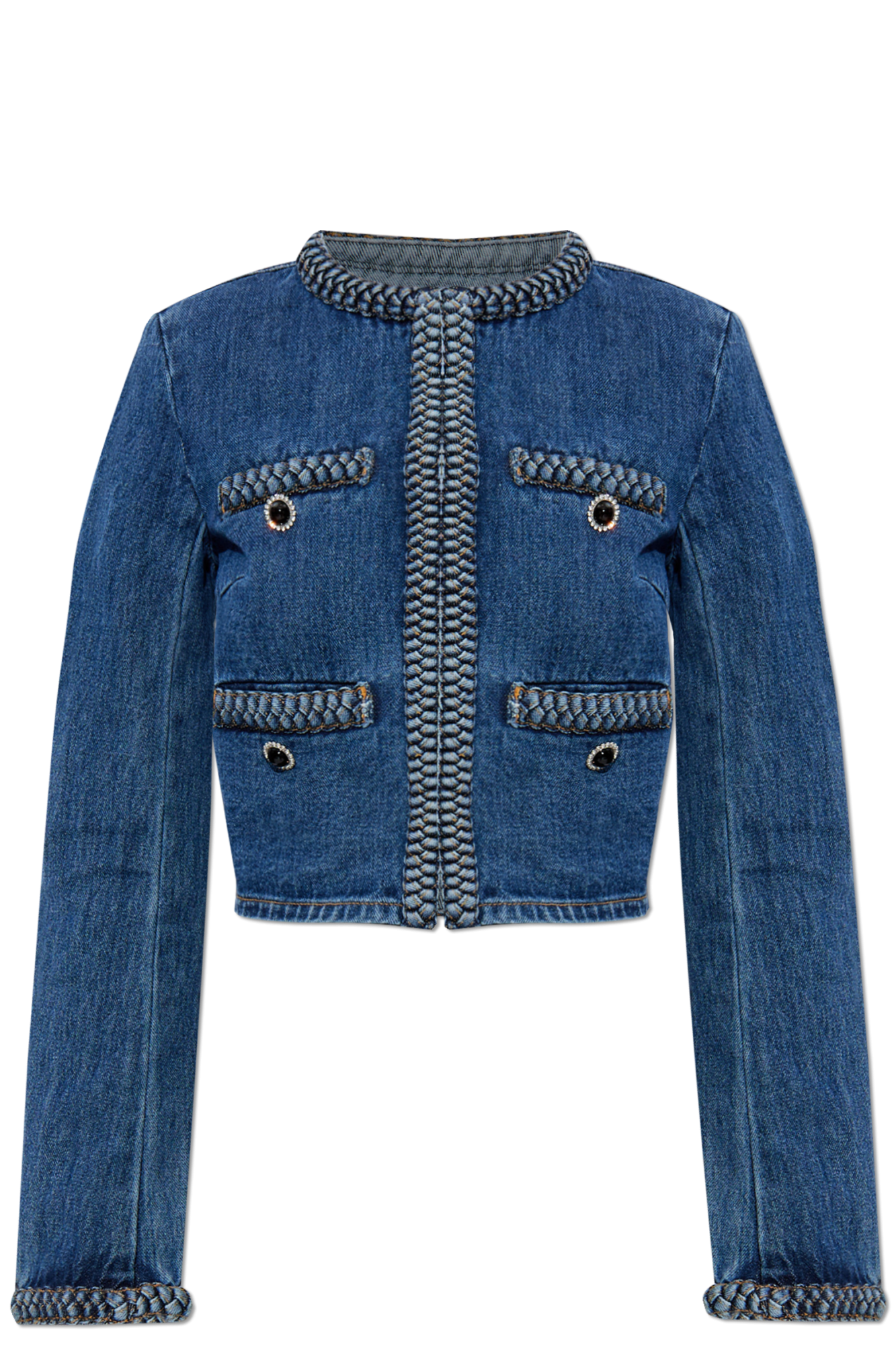 ジャケット Self-Portrait Denim Jacket Denim Bow Print Jacket – self-portrait